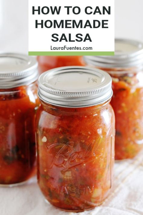 Fresh salsa recipe, on tap! Learn how to can salsa the easy way with @BallJars. Probably have them in your pantry, so all you need are fresh ingredients to make it. #ad #freshsalsa #salsarecipes #canning #Ball135 Canning Shelves, Homemade Canned Salsa, Can Salsa, Salsa Recipe For Canning, Canning Homemade Salsa, Canned Salsa Recipes, Salsa Canning Recipes, Best Salsa Recipe, Fresh Salsa Recipe