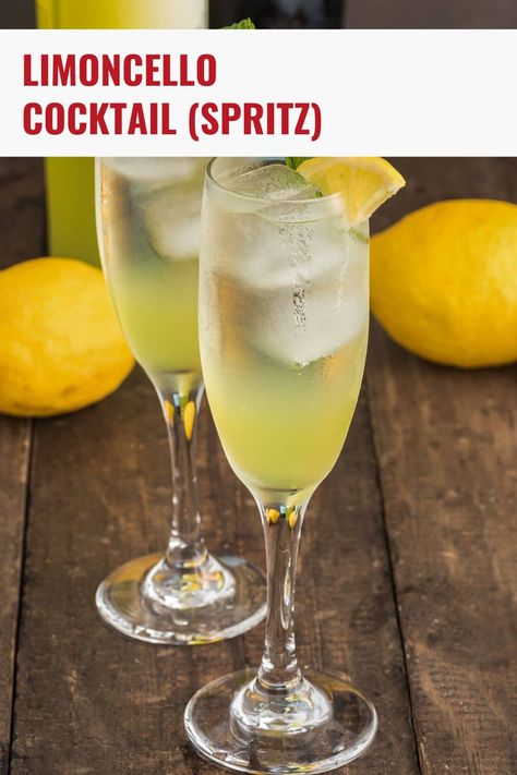 This limoncello cocktail is a simple and refreshing Italian spritz made with limoncello, prosecco and sparkling water! It’s citrusy, bubbly and easy to make to enjoy on a summer day. Limoncello Spritz Cocktail, Limoncello Cocktails Pitcher, Frozen Limoncello Spritz, Quick Limoncello Recipe, Lemonchello Drinks Cocktails Limoncello Recipe, Limoncello Cocktails, Pizza Bread Recipe, Homemade Limoncello, Wine Spritzer