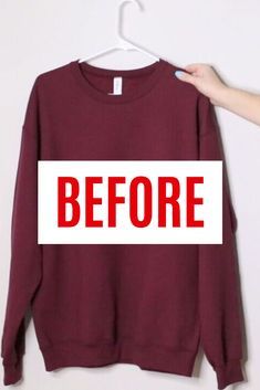 Cut Sweatshirt Diy, Umgestaltete Shirts, Remake Clothes, Shirt Makeover, Ropa Upcycling, Sweatshirt Makeover, Old Sweatshirt, Sweatshirt Refashion, Upcycle Sweatshirt