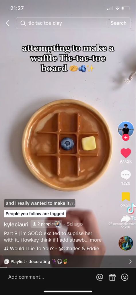 Waffle Tik Tak Toe, Clay Waffle Tic Tac Toe Board, Waffle Tic Tac Toe Board, Diy Waffles, Holiday Pottery, Waffle Bowl, Tic Tac Toe Board, Bday List, Tik Tak