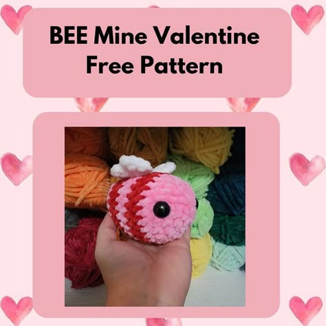 Sierra on Instagram: "✨️Free Pattern Fridayy✨️ It's been a while since I last posted a Free Pattern! Here is the pattern to my BEE-Mine Valentine’s Day Bee! I hope everyone LOVES the Heart Wings just as much as I do! ❤️ Also, should I write type this one up on @ribblr_it ? 🤔 Pattern @SaraBearaCrochet Yarn @premieryarns #crochet #crochetersofinstagram #freepatternfriday #freepattern #makeitpremier #freecrochetpattern #crafting #crochetinspiration #beginnercrochet #amigurumi #valentines #va Valentine Bee Crochet, Free Crochet Pattern Valentines Day, Crochet Pattern Valentines Day, Valentine Crochet Amigurumi, Valentine’s Day Crochet Plushies, Valentines Free Crochet Patterns, Free Valentine’s Day Crochet Patterns, Valentines Day Amigurumi Free Pattern, Crochet Valentines Day Amigurumi Patterns Free