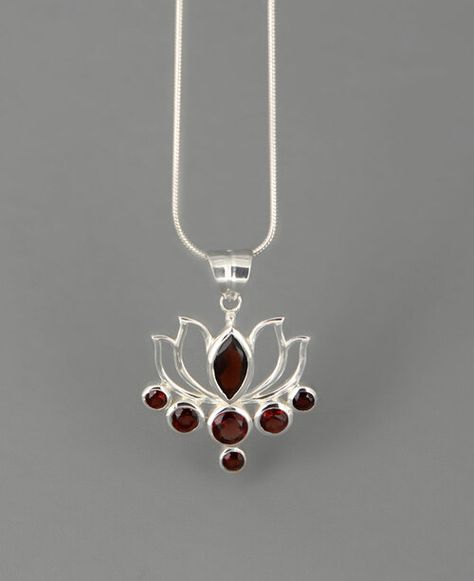 Zen Life, Lotus Jewelry, Lotus Pendant, Silver Jewelry Design, Buddha Pendant, Garnet Jewelry, The Lotus, Life Force, Classy Jewelry