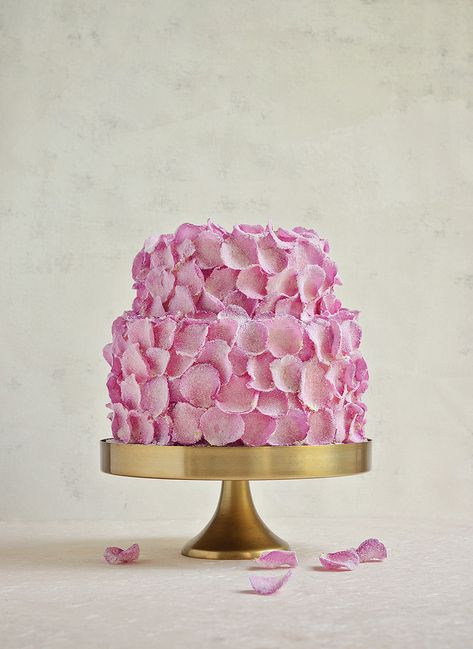 Rose Petal Cake Decoration, Rose Petal Cake, Cake Two Tier, Rose Cakes, Homemade Raspberry Jam, Petal Cake, Two Tier Cake, Fantasy Cake, 1st Birthday Cake Topper