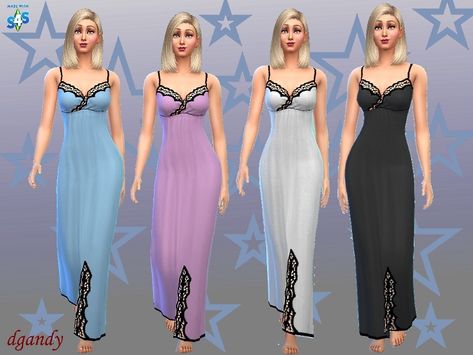 A long, lacy nightgown that comes in 4 colors.  Found in TSR Category 'Sims 4 Female Sleepwear' Sims 4 Cc Nightgown, Sims Nightgown, Sims 4 Nightgown, Sims 4 Medieval Sleepwear, Sims 4 Cc Princess Sleepwear, Sims 4 Medieval Nightgown, Sleeping Dress, Long Nightdress, The Sims 4 Packs