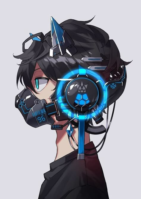 Gas Mask Art, Cyberpunk Design, Cyberpunk Anime, Cyberpunk Character, Robot Concept Art, 판타지 아트, Anime Drawings Boy, Character Design References, Art Inspiration Drawing