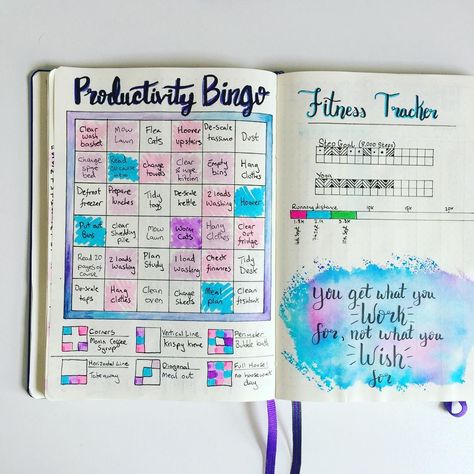 Productivity Bingo for BuJo Bujo Bingo Ideas, Bujo Goals Page, Monthly Chores, Journal Things, Bujo Spreads, Bullet Journal Ideas Templates, Creating A Bullet Journal, Cool Journals, Journal Book