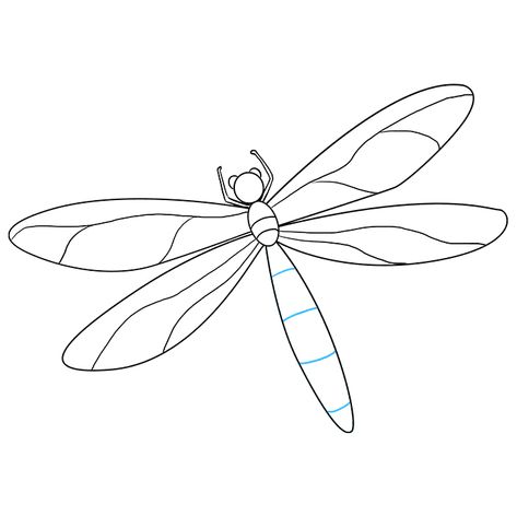 How to Draw a Dragonfly - Really Easy Drawing Tutorial Flying Dragonfly Drawing, How To Paint A Dragonfly Step By Step, How To Draw A Dragonfly Step By Step, Dragon Fly Painting Easy, How To Paint A Dragonfly, Dragon Fly Drawing Simple, Drawing Dragonflies, Dragonfly Drawing Simple, Dragonfly Drawing Art