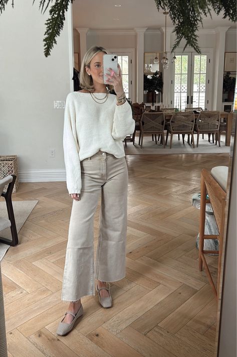 Jeans culotte high waist - Women curated on LTK Culotte Jeans Outfit, Culottes Outfit, Outfit Planning, Beige Jeans, Outfit Autumn, Shop Jeans, Outfit Plan, Winter Jeans, Pregnancy Outfits