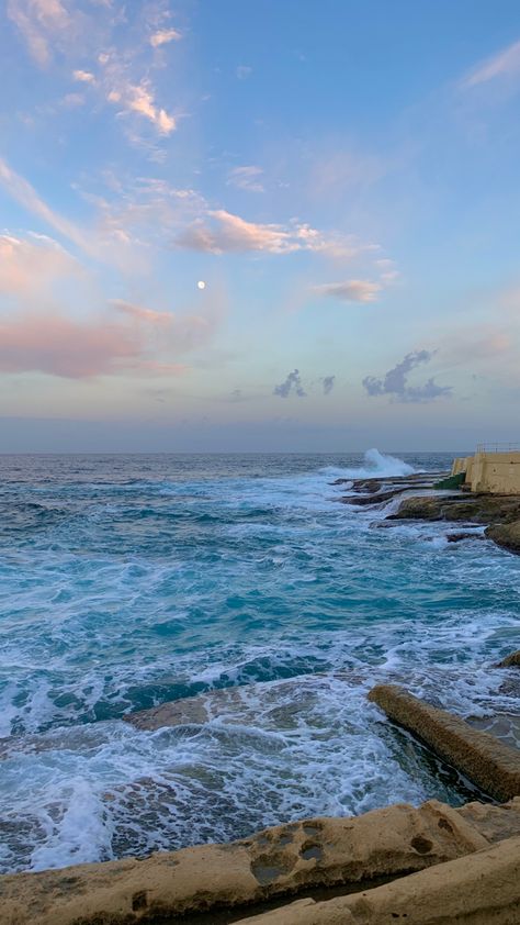 Sliema Malta Aesthetic, Malta Wallpaper, Malta Aesthetic, Malta Sliema, Sliema Malta, Windy Night, Malta Beaches, Malta Travel, Dream Night