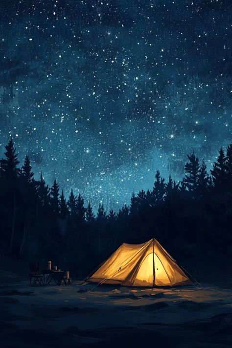 "🏕️✨ Experience the magic of tent camping under a starlit sky! Enjoy cozy nights by the campfire and breathtaking views of the cosmos. 🌌🔥 #TentCamping #UnderTheStars #OutdoorAdventure" Cozy Tent, Camping Under The Stars, Cozy Camping, Starlit Sky, Pretty Landscapes, Home Decor Color, The Cosmos, Under The Stars, Camping & Hiking