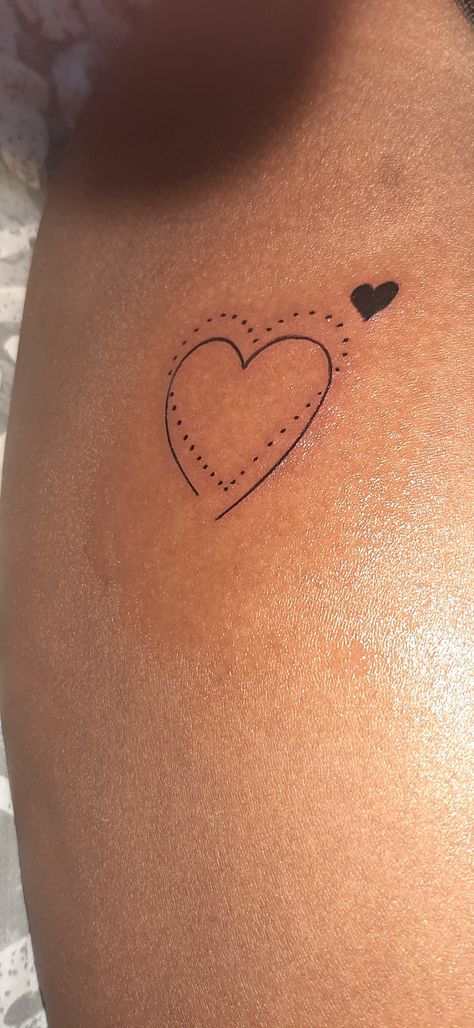 Heart Tattoo Placement, Two Hearts Tattoo, Heart Tat, Dark Skin Tattoo, Lower Back Tattoo Designs, Red Heart Tattoos, Pink Tattoo, Funky Tattoos, Black Girls With Tattoos