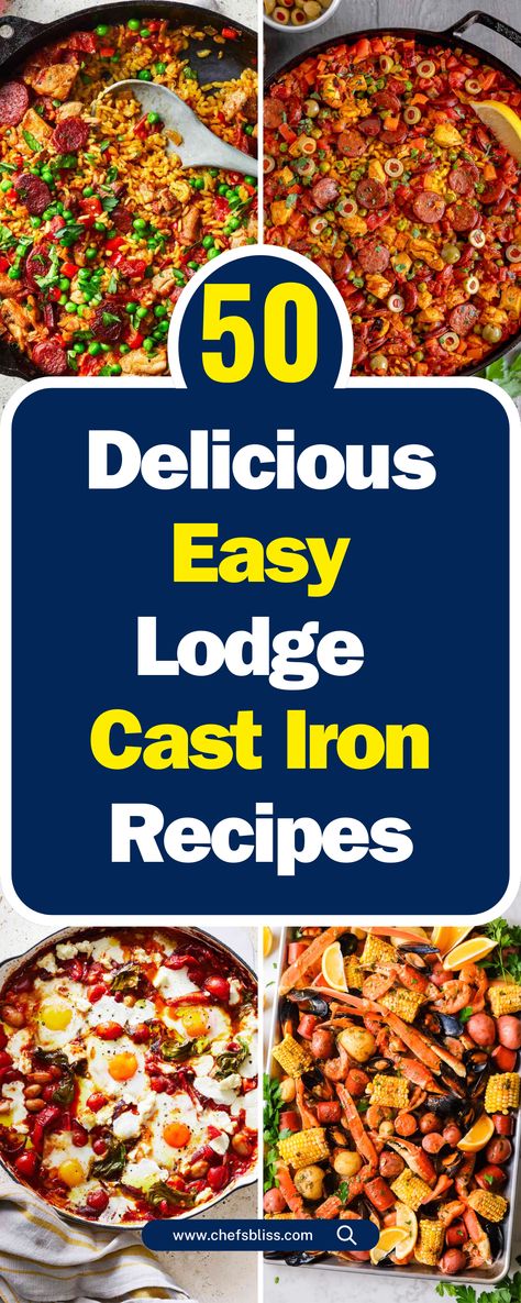 50+ Delicious Lodge Cast Iron Recipes for Every Occasion! Enameled Cast Iron Recipes, Recipes High In Iron, Lodge Cast Iron Recipes, Casserole Dish Recipes, Iron Skillet Cornbread, Cast Iron Skillet Cooking, Food Bites, Lodge Cast Iron Skillet, Cast Iron Casserole Dish