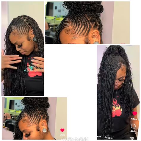 Hair Braid Designs, Lemonade Braids Hairstyles, Medium Hair Braids, Cornrows Braids For Black Women, Pretty Braids, Braided Hairstyles For Black Women Cornrows, Feed In Braids Hairstyles, Quick Natural Hair Styles, African Hair Braiding Styles