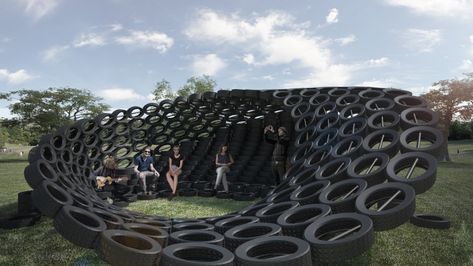 Tire Furniture, Kid Surprise, Recycling Plant, Public Space Design, Recycling Process, Tyres Recycle, Old Tires, Modern House Plan, Camping Spots