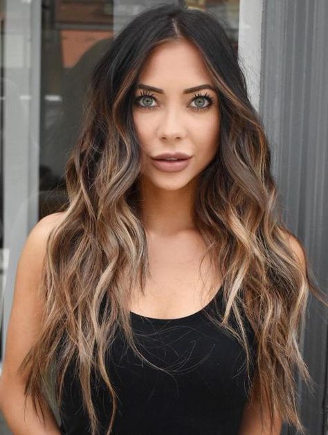 Long Hairstyle With Highlighted Bottom Dark Brown Hair With Highlights, Coffee Brown Hair, Brown With Blonde, Highlights Ombre, Brown Hair Shades, Hair With Highlights, Brown Ombre Hair, Brown Hair With Blonde Highlights, Hair Color Light Brown