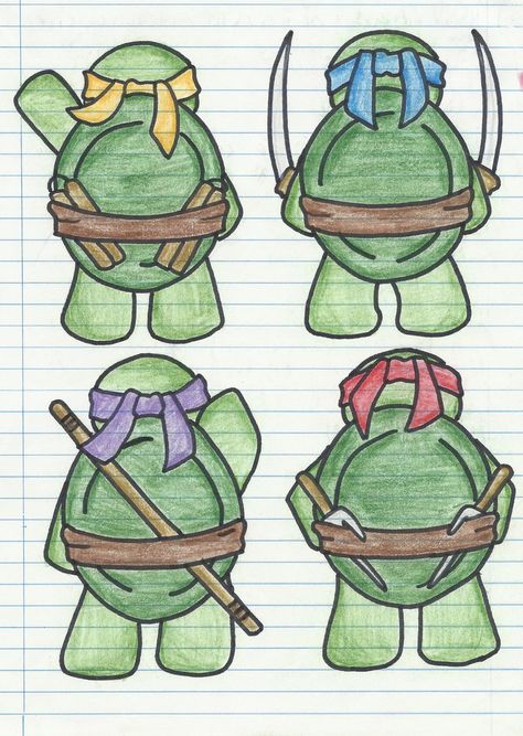 Tortugas Ninja... :D Leonardo, Miguel Ángel, Rafael y Donatelo... Ninja Turtles Drawing Easy, Ninja Turtles Doodle, Ninja Turtle Doodle, Drawing Ninja Turtles, How To Draw A Ninja Turtle, How To Draw Ninja Turtles, Ninja Turtles Drawing Sketches, Ninja Turtle Sketch, Ninja Turtles Sketch