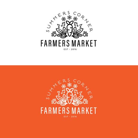 Design #24 by Dantoca | The Summers Corner Farmers Market Farmers Market Branding, Farmers Market Design, Farm Logo Inspiration, Farmers Market Logo, Market Logo, Farmer Market, Organic Packaging, Sunday Market, Top Farm