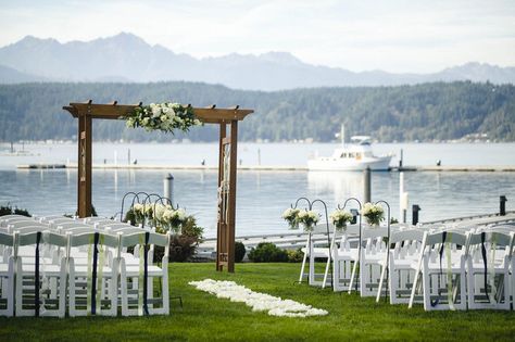 Seattle wedding venues on the water Wedding Venues Washington State, Seattle Wedding Venues, Washington Wedding Venues, Romantic Wedding Ceremony, Water Wedding, Waterfront Wedding, Inexpensive Wedding Venues, Wedding Inspiration Summer, Washington Weddings