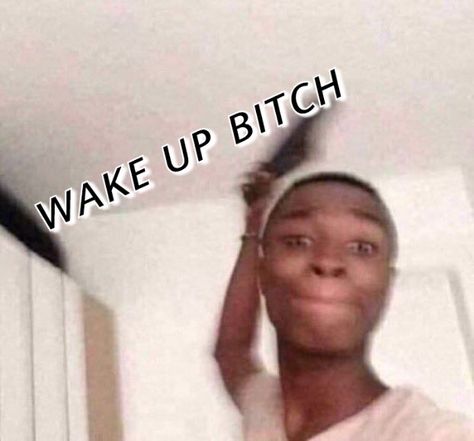 Funny Wake Up Pictures, Wake Up Meme Funny, Group Chat Pfp For 4 Friends, Wake Up Aesthetic, Spam Pfp Funny, Wake Up Meme, Sips Tea, Sticker Wa, Cute Love Memes