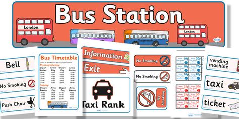 Bus Station Role Play Pack Eyfs Transport, Poetry Templates, Dramatic Play Themes, Role Play Areas, People Who Help Us, Transportation Preschool, Playdough Activities, Story Activities, Primary Resources