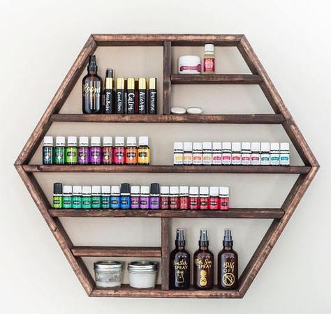 Geometric Shelf, Hexagon Shelf, Oil Rack, Oil Shelf, Essential Oil Shelf, Geometric Shelves, Shelf Floating, Hexagon Shelves, Essential Oil Storage