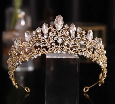 Sweet 16 Crowns, Quince Crowns, Quince Crown, Quinceanera Jewelry, Quinceanera Tiaras, Quinceanera Crown, Tiara Headpieces, Gold Tiara, Rhinestone Tiara