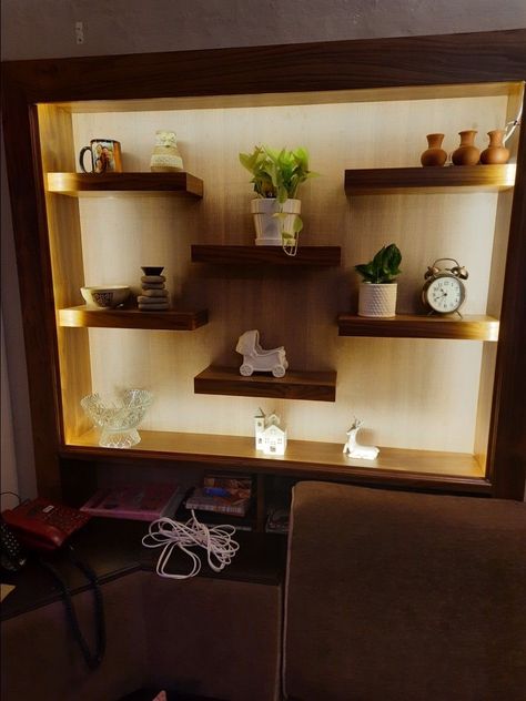 Showcase Wall Display Ideas, Cement Cupboards Bedroom, Modern Showcase Design, Living Room Cupboard Designs, Showcase Designs For Hall, Shelf Designs For Hall, Wall Showcase Design, Tv Cupboard Design, Wall Showcase