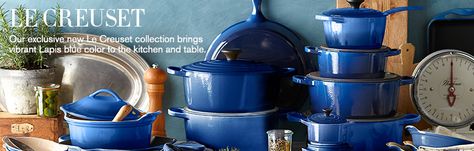 Loving the new blue Le Creuset!!! Le Creuset Cast Iron Cookware & Le Creuset Pots & Pans | Williams-Sonoma Le Creuset Pots, Kitchen Utensils List, Le Creuset Blue, Le Creuset Colors, Le Creuset Cast Iron, Turquoise Kitchen, Le Creuset Cookware, Iron Cookware, Blue Kitchen