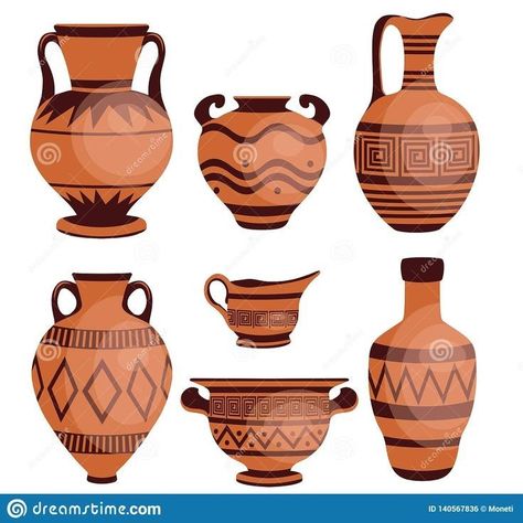 Greek Urn, Southwest Pottery, Ancient Greek Pottery, Greek Pattern, Pottery Pots, Painted Pots Diy, Ancient Paintings, Greek Pottery, Classroom Art Projects