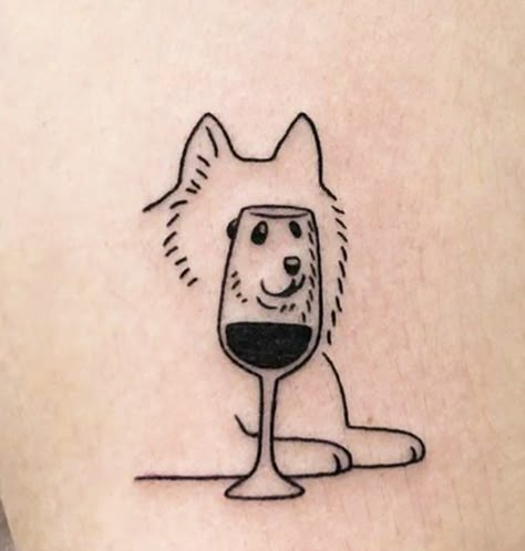 Simple Pokemon Tattoo, Funny Dog Tattoo, Funny Small Tattoos, Wine Glass Tattoo, Black Cat Tattoos, Dibujo Simple, Boho Tattoos, Party Tattoos, Pokemon Tattoo