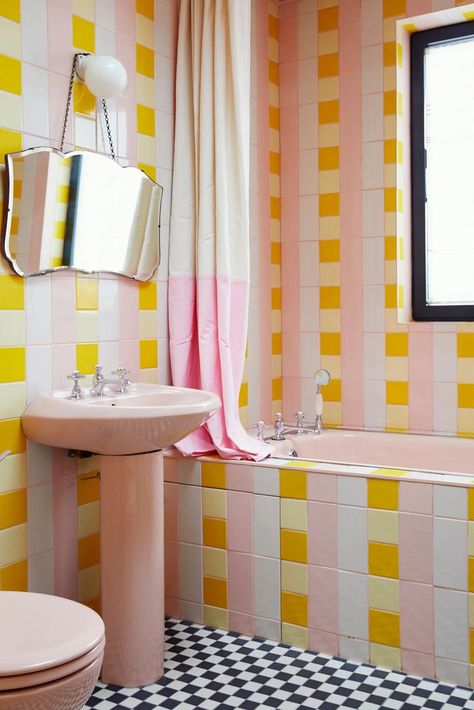 Buchanan Studio, Strawberry House, Childrens Bathroom, Phillip Island, Studio Chairs, Yellow Tile, Edwardian House, London House, Bathroom Reno