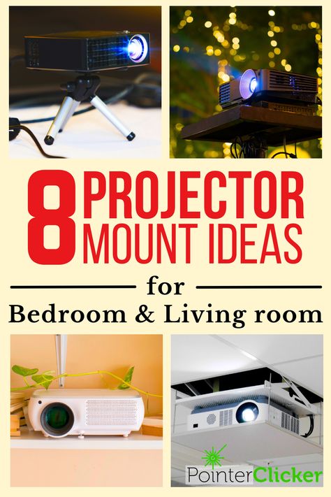 Transform your bedroom and living room into a cinematic paradise with these 8 incredible projector mount ideas. From creative ceiling mounts to sleek wall mounts, we've got you covered. Enhance your home theater experience and save space with these innovative solutions. Whether you're looking for projector mount ideas for the bedroom, living room, or ceilings, we've got the perfect options for you. Say goodbye to bulky stands and discover the convenience of mounting your projector on the wall. Projector In Playroom, Hanging Projector From Ceiling, Ceiling Projector Mount, Projector Stand Ideas, Projector In Living Room Ideas, Living Room Projector Setup, Projector On Wall, Living Room Projector Wall, Projector Mount Ideas