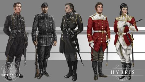 ArtStation - HYBRIS - Mltry. Intelligence and Colonial Forces Officers, Cleopatra Motzel Victorian Guard Uniform, Fantasy Naval Officer, Napoleon Dieselpunk, Greek God Wallpaper Aesthetic, Steampunk Characters, Armor Clothing, Victoria Fashion, Diesel Punk, Fiction Idea