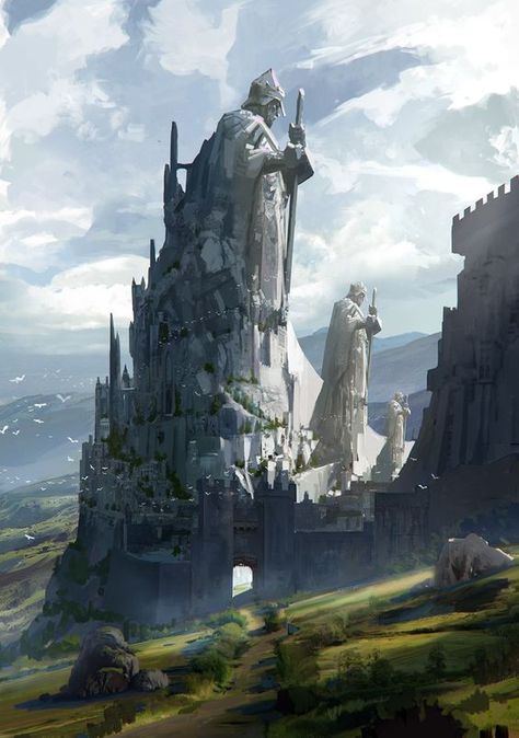 67 Surreal Castle Concept Art Depictions to Surge Inspiration From  #fortressinthesky #prisonconceptart #guardiansoftown #villageguarded #stonesentinels #castleconceptart #townconceptart #stone #sentinel #digitalpainting Stone City Fantasy Concept Art, Stone City Concept Art, Concept Art Medieval, Medieval Castle Concept Art, Fantasy Castle Concept Art, Giant Concept Art, Stone Concept Art, Fantasy City Art, Medieval Fantasy Art