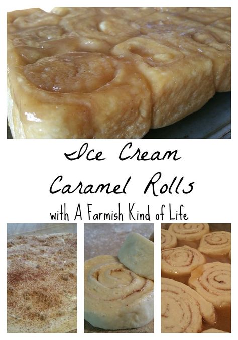 Ice Cream Caramel Rolls Caramel Rolls With Ice Cream, Homemade Biscuit Recipe, Rhodes Rolls Recipes, Ice Cream Caramel, Homemade Biscuit, Rolls Homemade, Caramel Rolls, Special Breakfast, Frozen Bread Dough