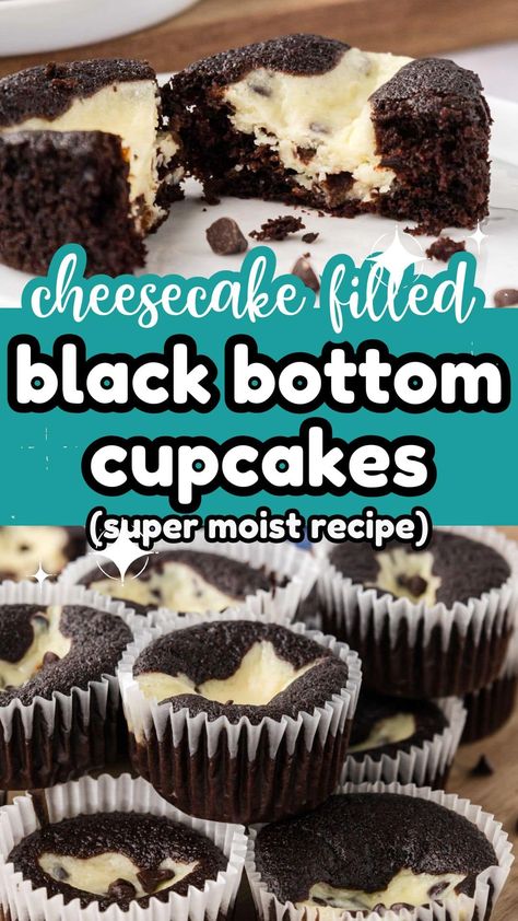 Chocolate Cheesecake Cupcakes, Smooth Cheesecake, Adorable Desserts, Black Bottom Cupcakes, Chocolate Cheesecake Bites, Salad Recipes Lunch, Chocolate Cupcakes Moist, Breakfast Appetizers, Cheesecake Cupcakes