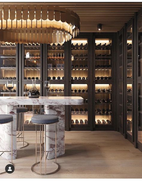 Wine Cellar Architecture, Wine Display Design, Wine Cabinet Design, Wine Shop Interior, Contemporary Wine Cellar, Wine Room Design, Pantry Interior, Interior Design Contemporary, Wine Cellar Design