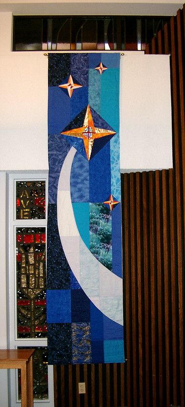 Christian Quilts, Advent Art, Church Banners Designs, Bethlehem Star, Church Banner, Christmas Quilting Projects, Worship Art, Hanger Crafts, Merry Christmas Quotes