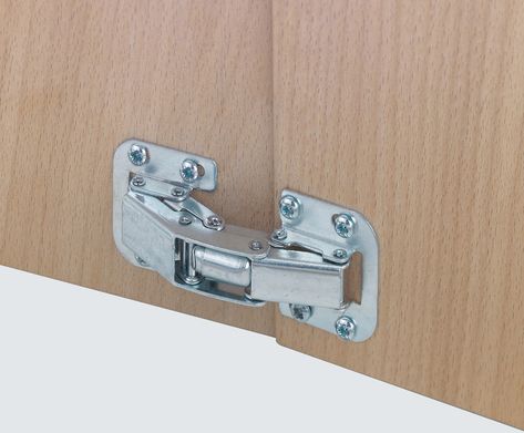 Concealed Hinge, Easy Mount, 90° Opening Angle, Self Closing - in the Häfele America Shop Spring Unsprung, Flush Hinges, Wooden Hinges, Furniture Hinges, Simple Woodworking Plans, Hinges For Cabinets, Concealed Hinges, Studio Kitchen, Kitchen Cabinet Hardware