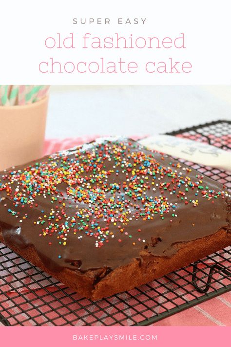 Old School Chocolate Cake, Cake From Scratch Recipe, Simple Chocolate Cake Recipe, School Cakes, Old Fashioned Chocolate Cake, Australia Recipes, Simple Chocolate Cake, Cake Sheet, Cake For Birthday