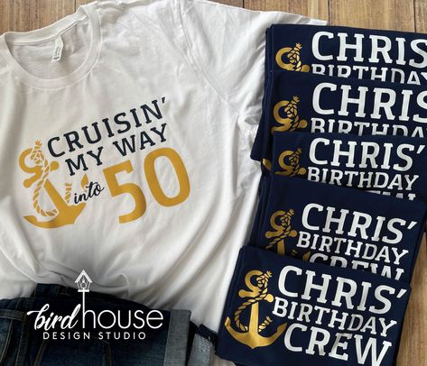 Cruise Birthday Crew Personalized Group Shirts, cute matching tees for cruising, anniversary, celebrate Birthday Cruise Tshirt Ideas, 50th Birthday Cruise Shirts For Group, 60th Birthday Shirts For Group, 60th Birthday Cruise Shirts, Cruise Birthday Shirts, 50th Birthday Cruise Shirts, Group Cruise Tshirt Ideas, Cruise Birthday Ideas, 50th Birthday Cruise