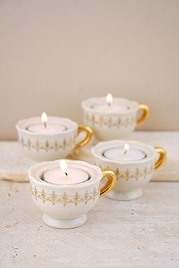 Candle Holder Teacups (Pack of 4) Tea Cup Candle, Romantic Tea, Acrylic Cake Stands, Bridal Tea Party, Tea Party Favors, Vintage Bridal Shower, Teacup Candles, Tea Party Theme, Holiday Party Favors