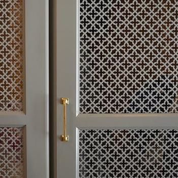 Lattice Mudroom Cabinet Doors Design Ideas Grey Cupboards, Cabinet Door Designs, Mudroom Cabinets, Laundry Room Doors, Metal Screen, Perforated Metal, Grey Cabinets, Accent Doors, Mud Room