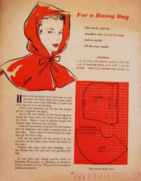 Making Monday #3 • Vintage Frills Diy Hats For Women, Rain Bonnet, Patron Vintage, Bonnet Pattern, Vintage Baking, Fashion Sewing Pattern, Diy Vintage, Sewing A Button, Vintage Sewing Patterns