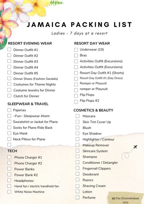 Packing List For Vacation Black Women, Jamaica Vacation Packing List, What To Bring To Jamaica, Jamaica Trip Packing Lists, Jamaican Trip Outfits, Jamaica Packing List All Inclusive, Packing List For Jamaica All Inclusive, Jamaica Travel Tips Packing Lists, Jamaica Vacay Outfits