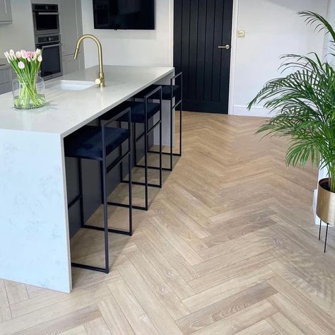 Laminate Herringbone Flooring - Wood Floor Store Grey Herringbone Floor Hallway, Herringbone Floor Throughout, Lvp Flooring Herringbone, Kitchens With Herringbone Floors, Herringbone Floor Laminate, Herringbone Floor In Kitchen, Light Grey Herringbone Floor, Herringbone Floors Kitchen, Hallway Herringbone Floor