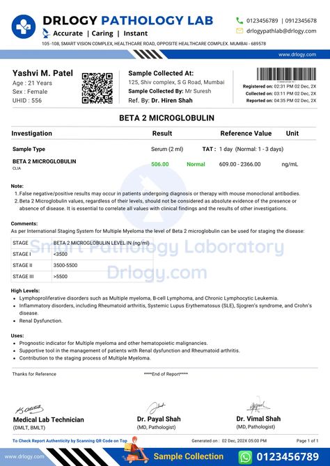 The Beta 2 Microglobulin (B2M) Test lab report serves as a vital document in medical diagnostics, providing crucial insights into kidney function and immune system health. Medical Report Sample, Report Format, Medical Report, Pathology Lab, Kidney Function, Lab Report, Anthony Ramos, Immune System, Lab