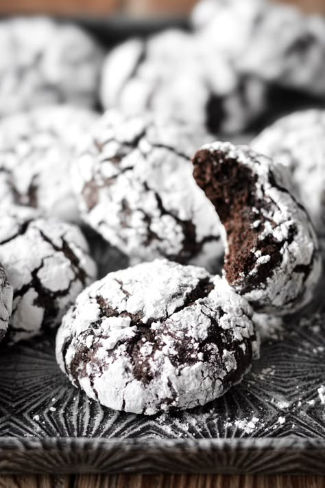 High Altitude Chocolate Crinkle Cookies - Curly Girl Kitchen Peppermint Crinkle Cookies Recipe, Chocolate Crinkles Recipe, Chip Sandwich, Crinkles Recipe, Holiday Bakes, Air Fryer Recipes Healthy Low Carb, Deceptively Delicious, Chocolate Crinkle Cookies Recipe, Cookies 2023