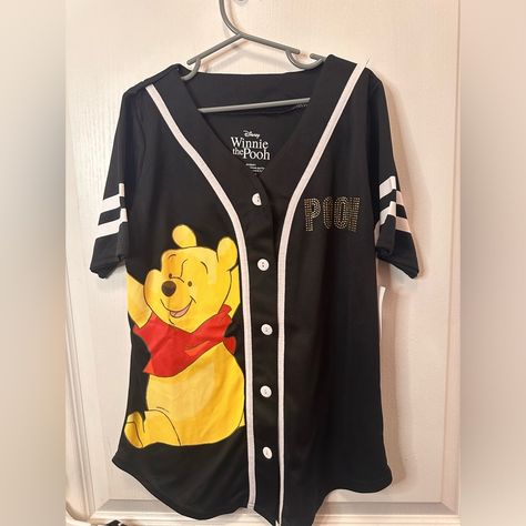 Winnie The Pooh Outfit, Outfit For Women, Disney Winnie The Pooh, Disney Shirts, Baseball Jersey, Baseball Jerseys, Black N Yellow, Capsule Wardrobe, Winnie The Pooh