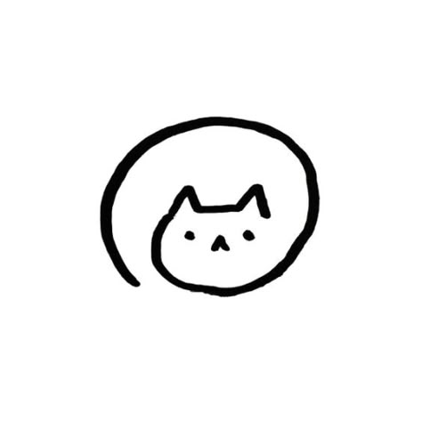 Cat Doodle, Doodles Drawings, Mini Drawings, Cute Doodles, Drawing Ideas, Feline, White Background, To Draw, Ios